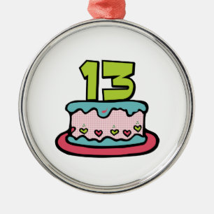 13 Ålderskaka Julgransprydnad Metall