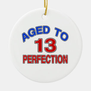 13 åldrats till perfektion julgransprydnad keramik