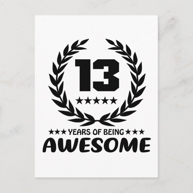 13 år av att vara Awesome Vykort (Framsida)