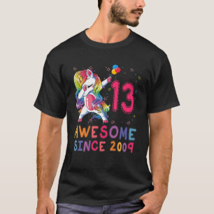 13 år gamla 13:e födelsedagsgåvor 2009 Unicorn Dab T Shirt