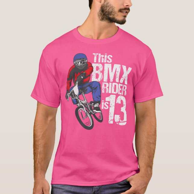13 år gammal BMX Födelsedagsfest Boys Dirt Bike Tä T Shirt (Framsida)