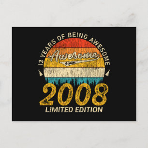 13 år gammal dag 2008 Fantastisk sedan 13:e födels Vykort