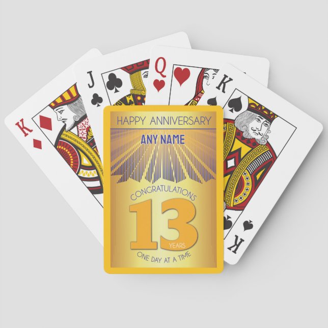 13 år | Golden Ray 12 stegs CUSTOM NAME Casinokort (Baksidan)