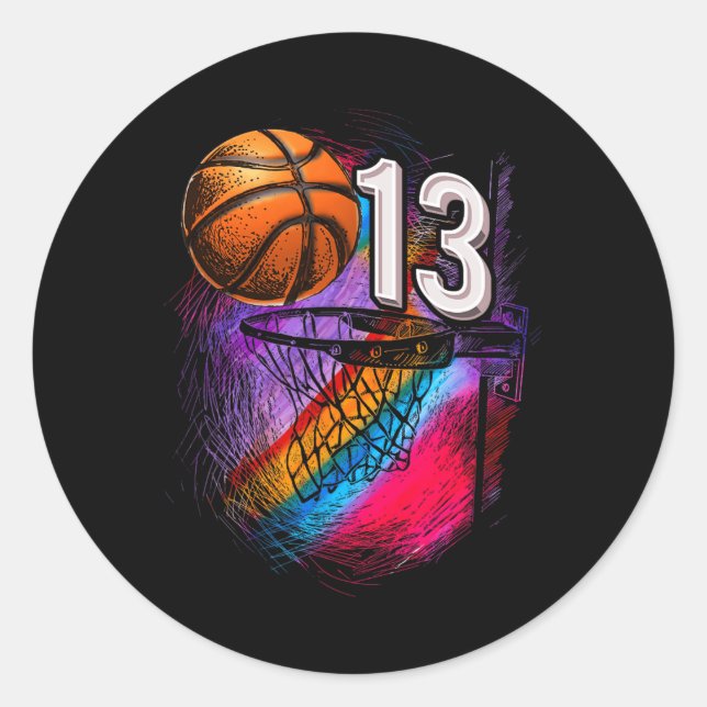 13-årig 13-dagars basketboll-Officiell Tonåring Runt Klistermärke (Framsida)