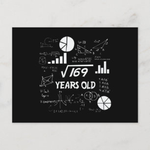 13 Årig Födelsedag Geekig Matematik 13-årspresent Vykort