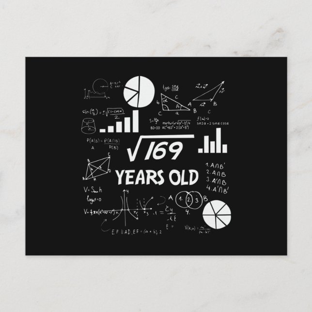 13 Årig Födelsedag Geekig Matematik 13-årspresent Vykort (Framsida)