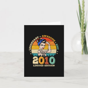 13-årig Vintage för 2010 Gift Women 13:e födelseda Kort