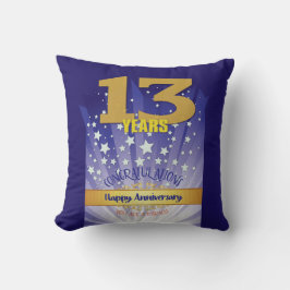 13-åriga ANPASSADE NAMN 12-stegsårsdag, stort numm Kudde