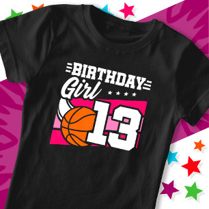 13-åriga basketboll Party 13:e födelsedagsflickan T Shirt