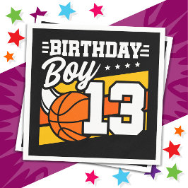13-åriga basketboll Party 13:e födelsedagspojken Pappersservett