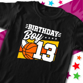 13-åriga basketboll Party 13:e födelsedagspojken T Shirt