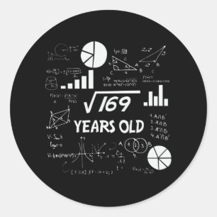 13-åriga Bday Geeky Math 13-årsgåva Runt Klistermärke