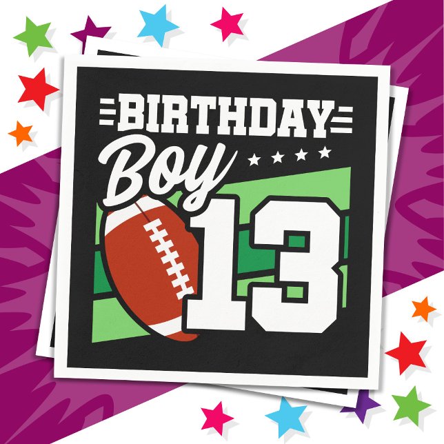 13-åriga Party-temat 13:e födelsedagspojken Pappersservett (Skapare uppladdad)