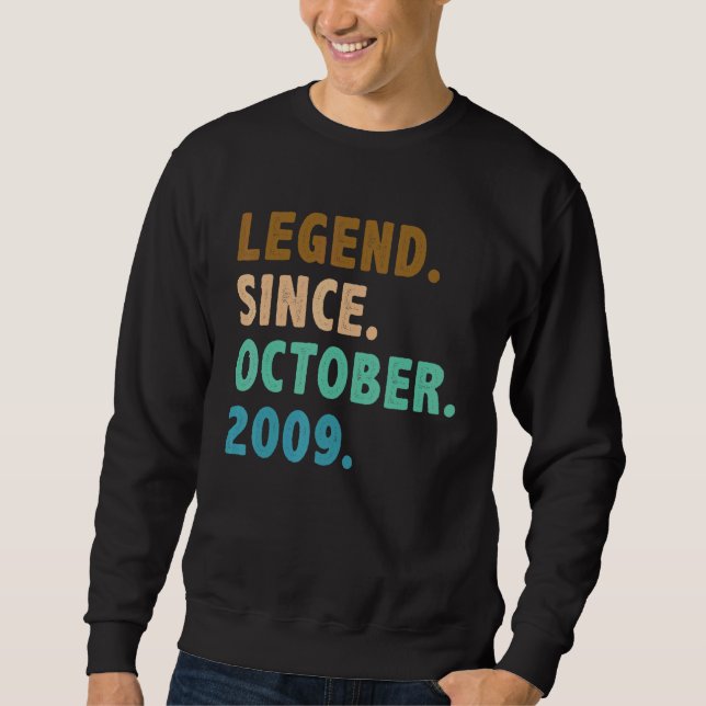 13 års ålder sedan oktober 2009 13:e födelsedag lång ärmad tröja (Framsida)