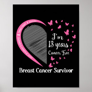 13 års cancerfri Bröstcancer överlevande-familj Poster