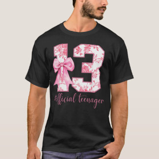 13-års födelsedags Coquette Bow Officiell nager 13 T Shirt