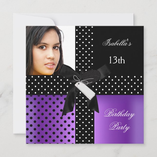 13-års födelsedagsfest tonårstjejer inbjudningar (Framsida)