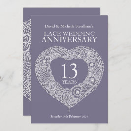 13 års inbjudningar till parterna i snöre bröllop