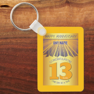 13 Års Nyktra Jubileum Golden Ray 12 Steg Nyckelring