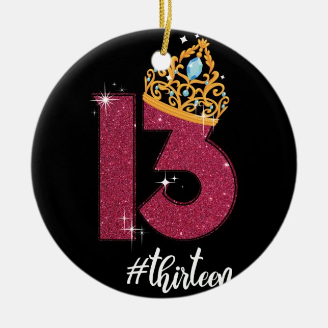13 års Officiell tonåring 13:e födelsedagspresent Julgransprydnad Keramik (Framsidan)