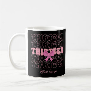 13 års Rosa Coquette Bow Officiell Teenager 13 Kaffemugg