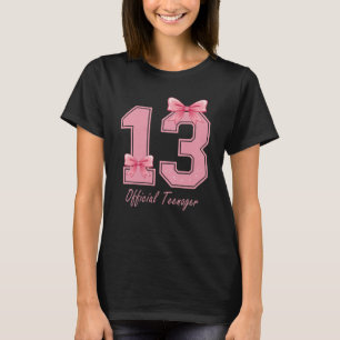 13 års Rosa Coquette Bow Officiell Teenager 13 T Shirt