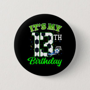 13-årsdag Fotboll Pojke Flicka Barn Fotboll Sport Knapp