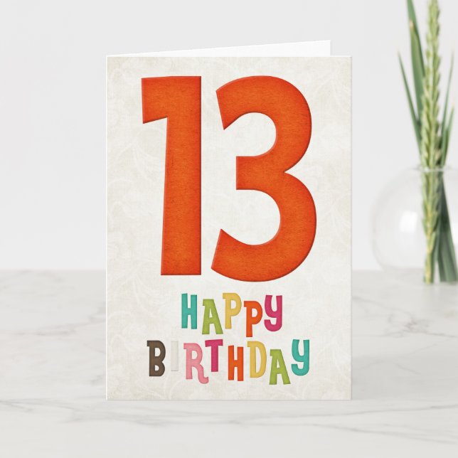 13-årsdag Grattis på födelsedagen Kortdesign Kort (Framsida)