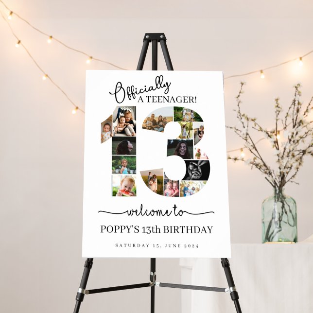 13-årsdag officiellt tonåring fotokollage poster (Skapare uppladdad)