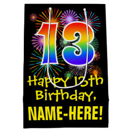 13-årsdag: Roligt fyrverkerimönster + regnbåge 13