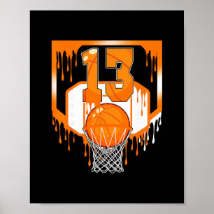 13-årsdag Sketll Drip Glass 13 År Gammal Pa Poster