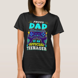 13-årsdag Stolt Pappa Officiell Tonåring Video Ga T Shirt