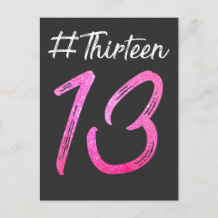 13-årsdag Tretton Flickor Officiell Tonåring Vykort