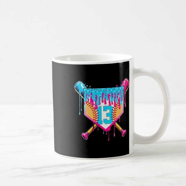 13-årspresent Mjuk Glass Dripp 13 År Pojke G Kaffemugg (Höger)