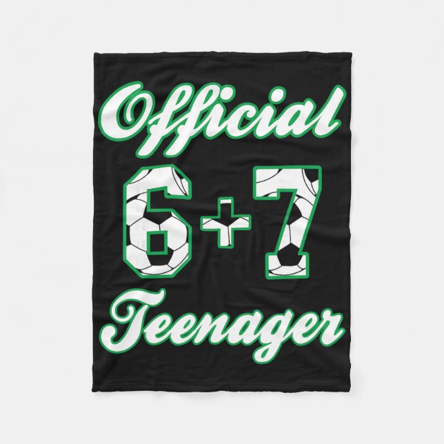 13-årspresent Officiell Tonåring Rolig Fotboll 6+7 Fleecefilt (Framsidan)