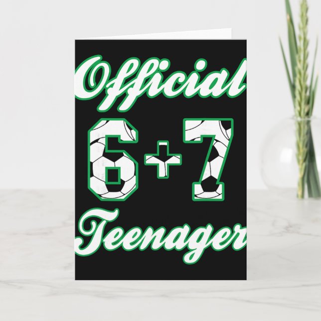 13-årspresent Officiell Tonåring Rolig Fotboll 6+7 Kort (Framsida)