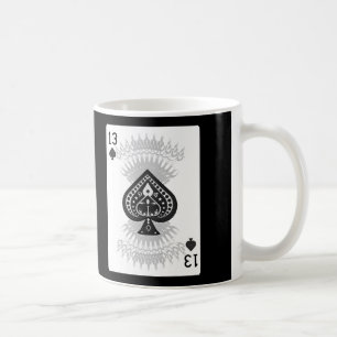 13 av spadar: Pokerkort: Kaffemugg: Svart jack Kaffemugg