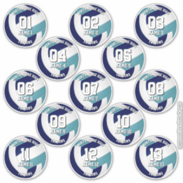 13 barn tonåringar navy teal volleyboll klubbfärge klistermärken