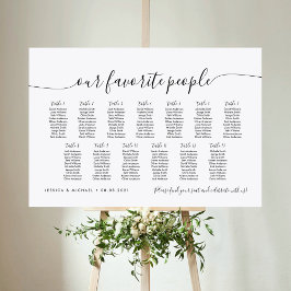 13 Bord Elegant Våra Favoriter Placeringsplan Poster