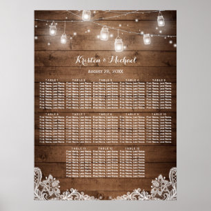 13 Bord Rustic String Ljus Sittdiagram Poster