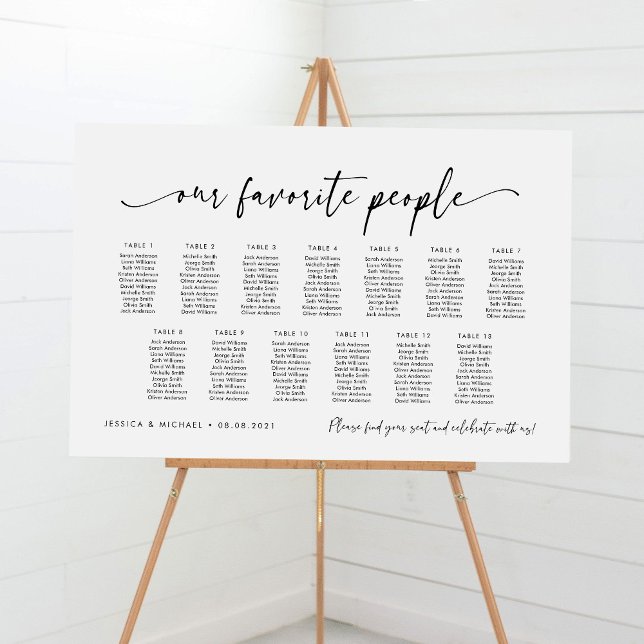 13 Bord Vår Favoritpersoners Placeringsplan Poster (Skapare uppladdad)