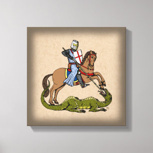 13:e århundradet Saint George och Dragon Canvastryck