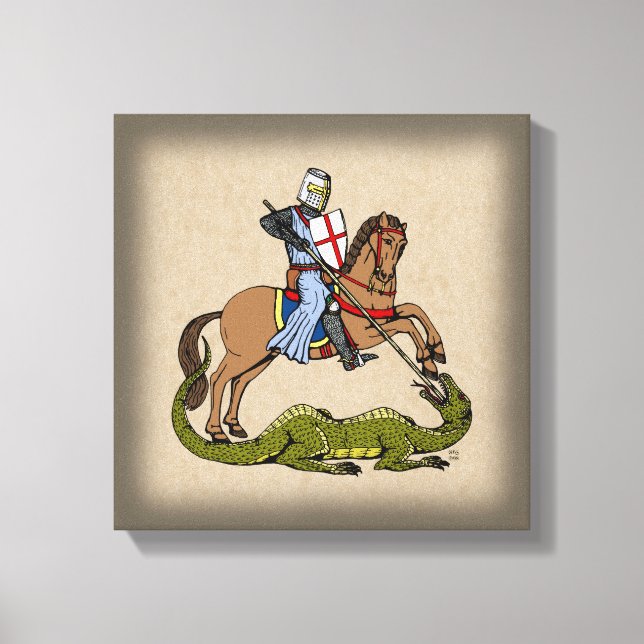13:e århundradet Saint George och Dragon Canvastryck (Framsida)