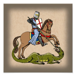 13:e århundradet Saint George och Dragon Fototryck