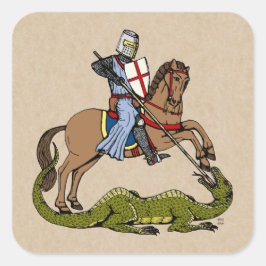 13:e århundradet Saint George och Dragon Fyrkantigt Klistermärke