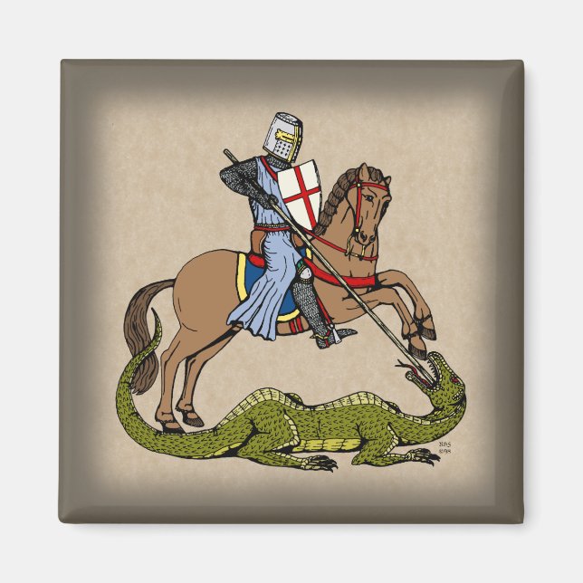 13:e århundradet Saint George och Dragon Magnet (Framsidan)