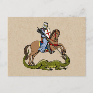 13:e århundradet Saint George och Dragon Vykort