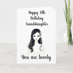 ***13:e BIRTHDAY*** TILL VÅR "LOVELY GRANDDAUGHTER Kort