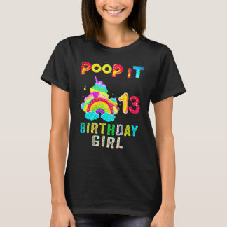 13:e Fidget Pop it Birthday Girl Party 13 T Shirt