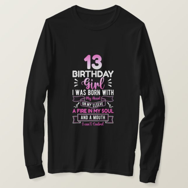 13:e födelsedag 13 år Girls Funny Teenager Birthd T Shirt (Design framsida)